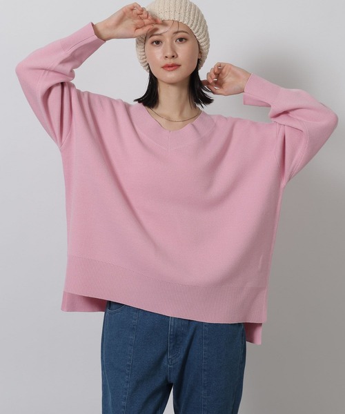 LAKOLE（ラコレ）の「Vネックニットプルオーバー / 581266（ニット/セーター・レディース・ブラウン/パープル/ブラック/アイボリー/グレー/ブルー/モカ/ピンク/ライトグリーン・FREE）」の9枚目の写真