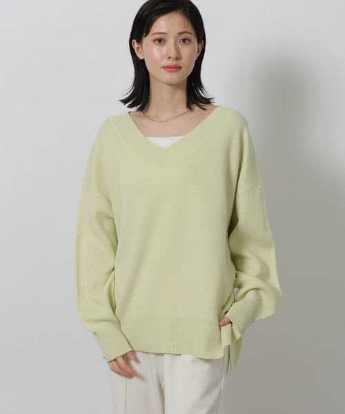 LAKOLE（ラコレ）の「Vネックニットプルオーバー / 581266（ニット/セーター・レディース・ブラウン/パープル/ブラック/アイボリー/グレー/ブルー/モカ/ピンク/ライトグリーン・FREE）」の6枚目の写真