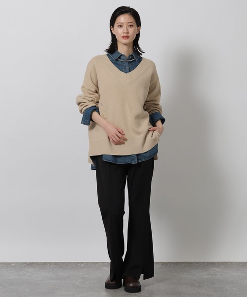 LAKOLE（ラコレ）の「Vネックニットプルオーバー / 581266（ニット/セーター・レディース・ブラウン/パープル/ブラック/アイボリー/グレー/ブルー/モカ/ピンク/ライトグリーン・FREE）」の10枚目の写真