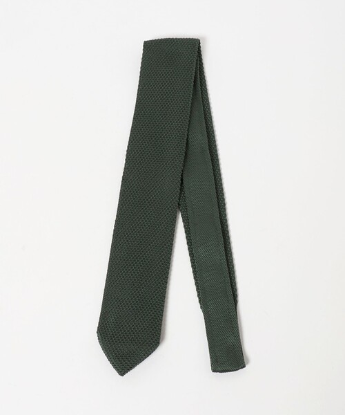 DOLCE&GABBANA ネクタイ ソリッド モスグリーン GLR ポリエステル ウォッシャブル ニット ソリッド ネクタイ
