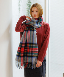 TWEED MILL(ツイードミル)の【TWEEDMILL/ツイードミル】大判チェック柄ストール/ユニセックス(マフラー)