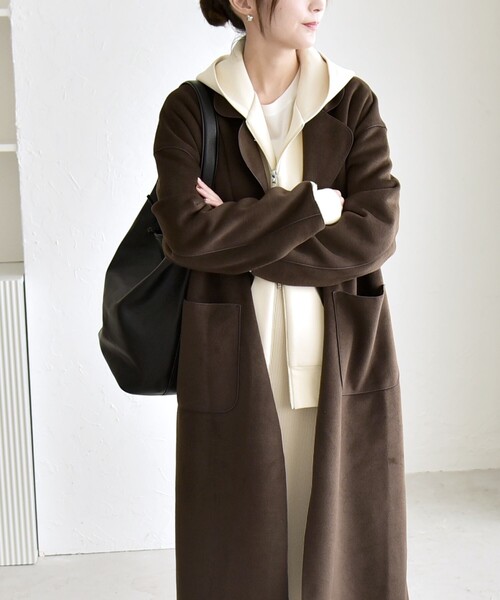 【 】チェスターコート epnok チェスターコート コート パイピングダブルチェスターコート