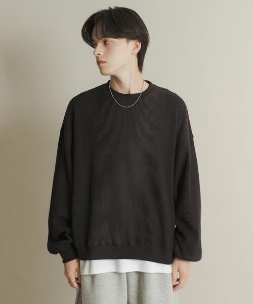 SENSE OF PLACE by URBAN RESEARCH（センスオブプレイスバイアーバンリサーチ）の「フェードワッフルバルーンスウェット（スウェット・メンズ・ブラック/ブラウン/ブルー・MEDIUM/LARGE）」の13枚目の写真