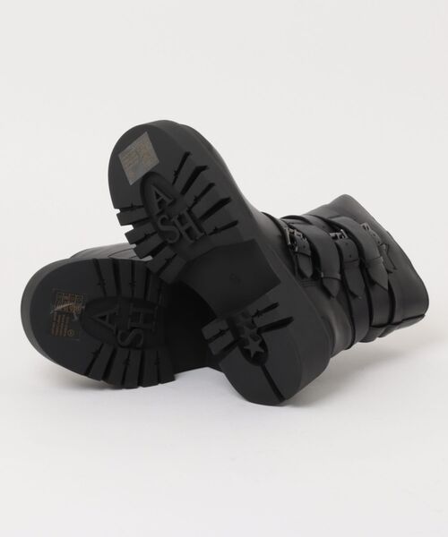 ASH（アッシュ）の「ASH/アッシュ【NIKI】ベルトコンバットブーツ 厚底 ロックテイスト ボリュームソール 6cmヒール（ブーツ・レディース・ブラック・35/39/38/37/36）」の7枚目の写真