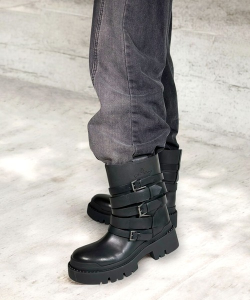 ASH（アッシュ）の「ASH/アッシュ【NIKI】ベルトコンバットブーツ 厚底 ロックテイスト ボリュームソール 6cmヒール（ブーツ・レディース・ブラック・35/39/38/37/36）」の12枚目の写真
