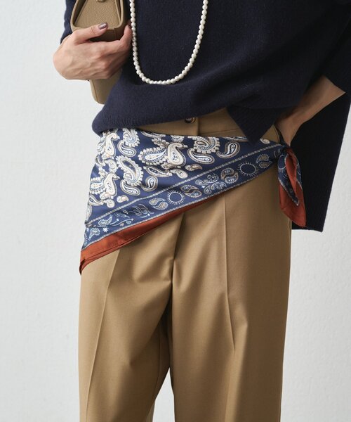 LOUNGEDRESS(ラウンジドレス)の「【GALENA/ガレナ】ペイズリープリントスカーフ(バンダナ/スカーフ・レディース・ネイビー/レッド・FREE)」の3枚目の写真