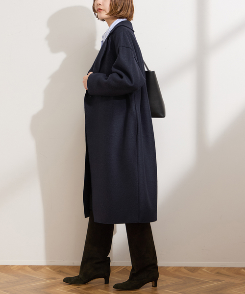 HARRIS WHARF LONDON(ハリスワーフロンドン)の「別注【HARRIS WHARF LONDON】Women dropped shoulder d.b co:コート(その他アウター・レディース・パープル/ネイビー/ベージュ・40)」の15枚目の写真
