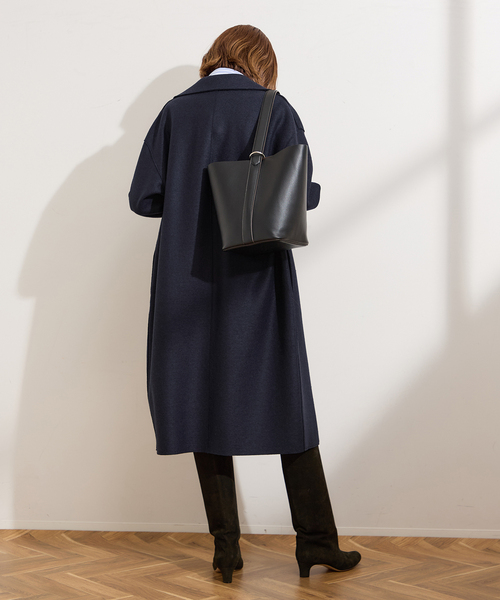 別注【HARRIS WHARF LONDON】Women dropped shoulder d.b co：コート