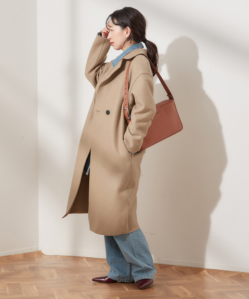 HARRIS WHARF LONDON(ハリスワーフロンドン)の「別注【HARRIS WHARF LONDON】Women dropped shoulder d.b co:コート(その他アウター・レディース・パープル/ネイビー/ベージュ・40)」の20枚目の写真