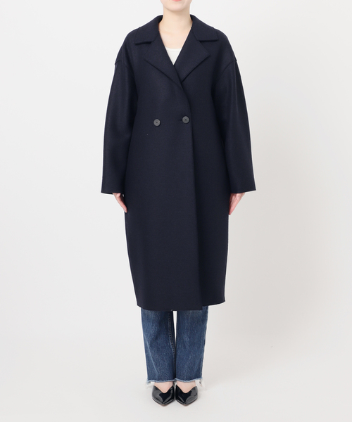 別注【HARRIS WHARF LONDON】Women dropped shoulder d.b co：コート