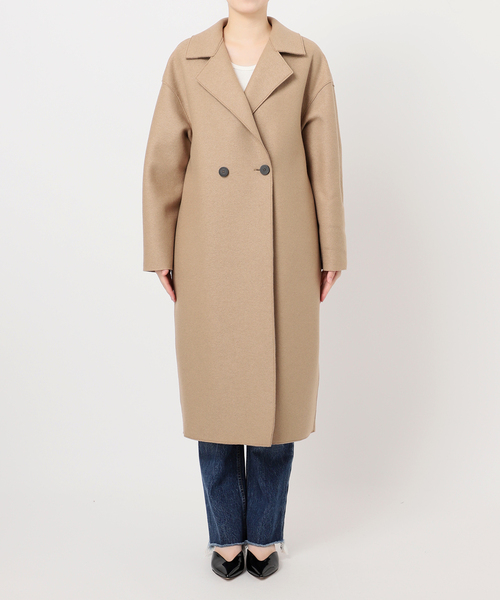 別注【HARRIS WHARF LONDON】Women dropped shoulder d.b co：コート