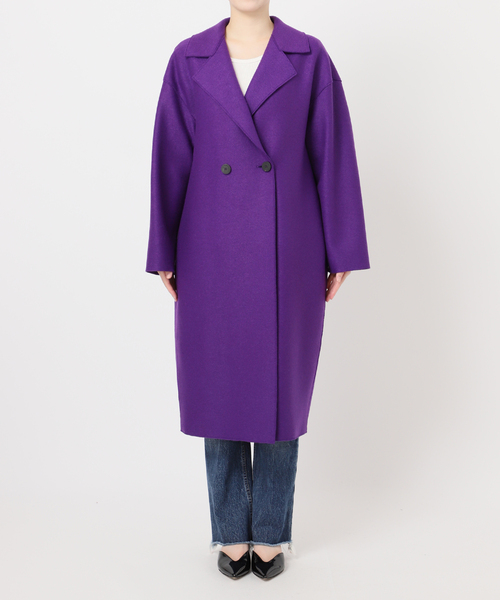 別注【HARRIS WHARF LONDON】Women dropped shoulder d.b co：コート