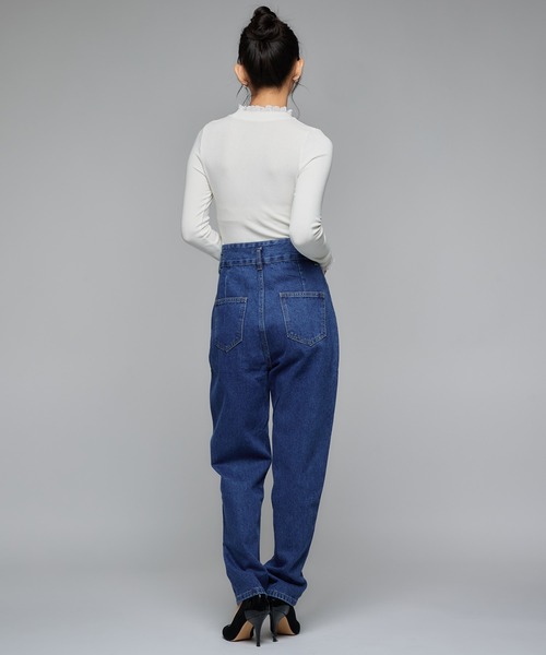 Narcissus（ナルシス）の「テーパードデニムパンツ/ステッチデザイン 《動画あり》（デニムパンツ・レディース・ブラック/ブルー・FREE）」の7枚目の写真