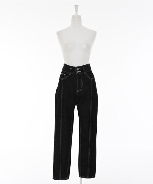 Narcissus（ナルシス）の「テーパードデニムパンツ/ステッチデザイン 《動画あり》（デニムパンツ・レディース・ブラック/ブルー・FREE）」の10枚目の写真