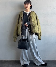 [nenom/ネノム] アウトシーム スウェットワイドパンツ