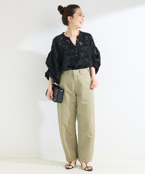 bluelea パフスリーブ ジャガードブラウス 5181nO203vL._AC_UF350,