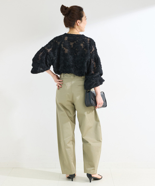 追加7》手洗い可 / パフスリーブジャガードブラウス（シャツ