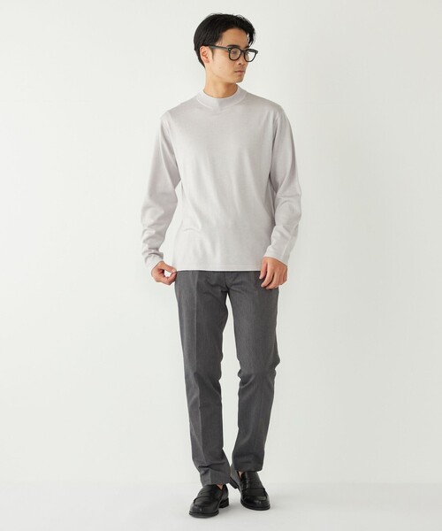 SHIPS Colors（シップス カラーズ）の「SHIPS Colors:〈吸湿発熱〉Solist(R)Heat 14ゲージ モックネックニット◇（ニット/セーター・メンズ・カーキ/ライトグレー/ロイヤルブルー/ダークグレー/チャコールグレー・X-LARGE/MEDIUM/LARGE）」の20枚目の写真