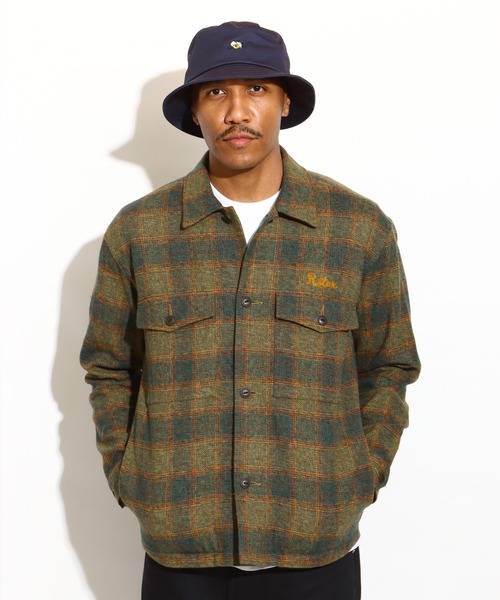 Ombre Check Shirt Jacket（ミリタリージャケット）｜ROTAR（ローター