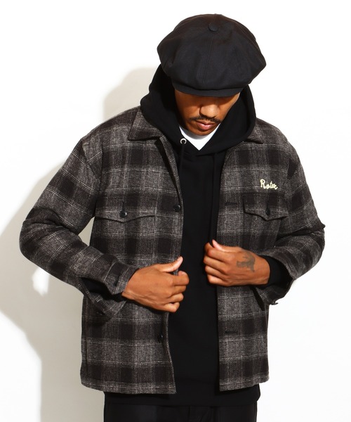 Ombre Check Shirt Jacket（ミリタリージャケット）｜ROTAR（ローター