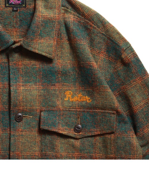 Ombre Check Shirt Jacket（ミリタリージャケット）｜ROTAR（ローター