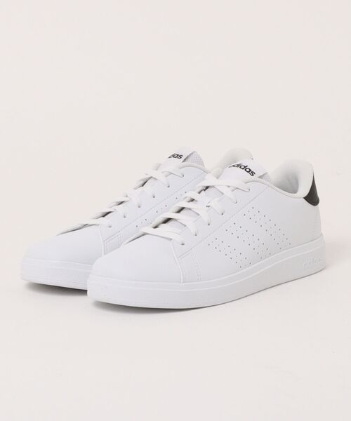 adidas(アディダス)の「【adidas】アディダス ADVANCOURT BASE2.0 J(アドバンコート2.0J) コートタイプスニーカー(スニーカー・レディース・ホワイト×ブラック/ホワイト×グレー・23.0cm/23.5cm/24.0cm/24.5cm/25.0cm)」の1枚目の写真