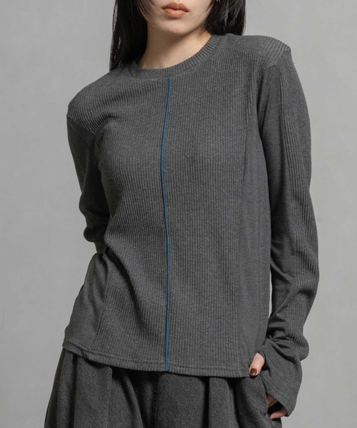 MARECHAL TERRE（マルシャルテル）の「ラグウォームインナー（Tシャツ/カットソー・レディース・ブラック/カーキ/パープル/グレー/ホワイト・MEDIUM）」の3枚目の写真