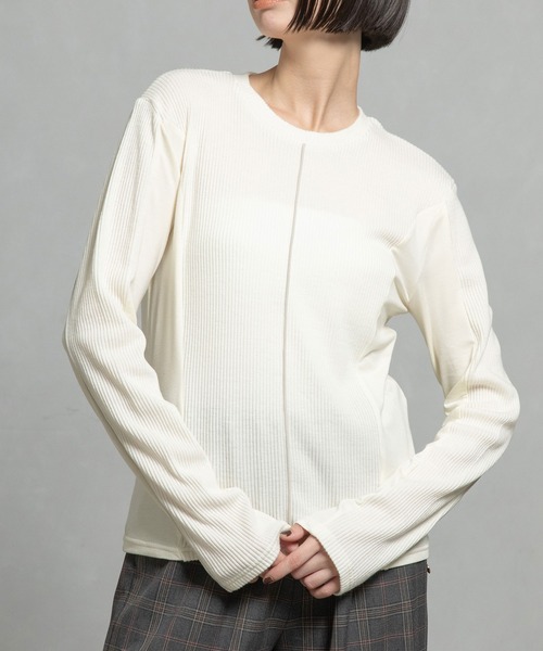 MARECHAL TERRE（マルシャルテル）の「ラグウォームインナー（Tシャツ/カットソー・レディース・ブラック/カーキ/パープル/グレー/ホワイト・MEDIUM）」の2枚目の写真