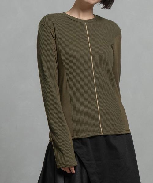 MARECHAL TERRE（マルシャルテル）の「ラグウォームインナー（Tシャツ/カットソー・レディース・ブラック/カーキ/パープル/グレー/ホワイト・MEDIUM）」の4枚目の写真