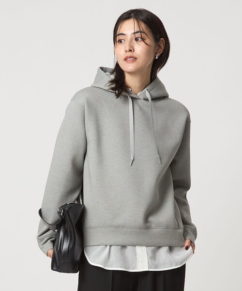 green label relaxing（グリーンレーベルリラクシング）の「ダンボール フーディー プルオーバー（パーカー・レディース・グレー/ナチュラル/ブラック/ライトブルー/オフホワイト・FREE）」の12枚目の写真