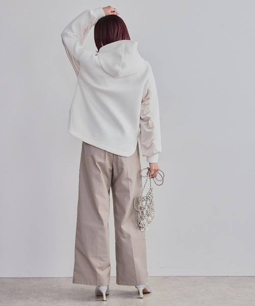 LHELBIE(レルビエ)の「ベロア×ダンボールパーカー(パーカー・レディース・ブラック/オフホワイト/グレー・M)」の7枚目の写真