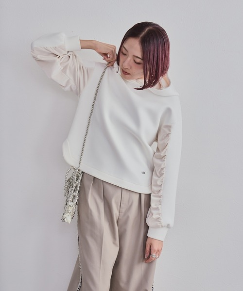 LHELBIE(レルビエ)の「ベロア×ダンボールパーカー(パーカー・レディース・ブラック/オフホワイト/グレー・M)」の12枚目の写真