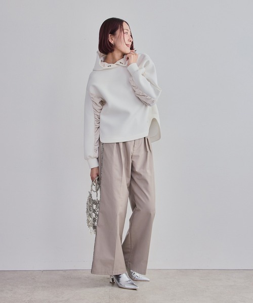 LHELBIE(レルビエ)の「ベロア×ダンボールパーカー(パーカー・レディース・ブラック/オフホワイト/グレー・M)」の8枚目の写真