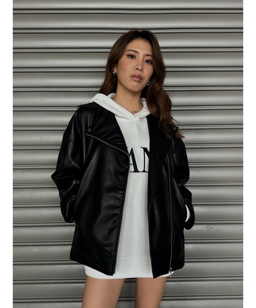 EGOIST（エゴイスト）の「Backタックライダースジャケット（ライダースジャケット・レディース・ブラック・FREE）」の9枚目の写真