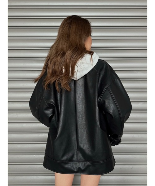 EGOIST（エゴイスト）の「Backタックライダースジャケット（ライダースジャケット・レディース・ブラック・FREE）」の10枚目の写真