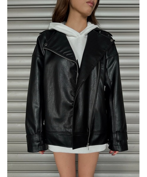 EGOIST（エゴイスト）の「Backタックライダースジャケット（ライダースジャケット・レディース・ブラック・FREE）」の5枚目の写真