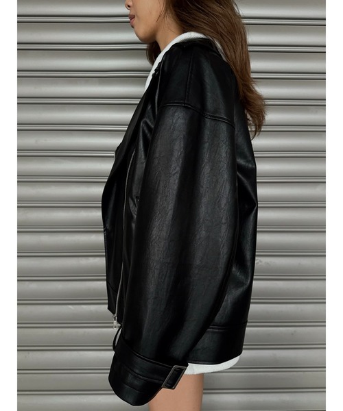 EGOIST（エゴイスト）の「Backタックライダースジャケット（ライダースジャケット・レディース・ブラック・FREE）」の6枚目の写真