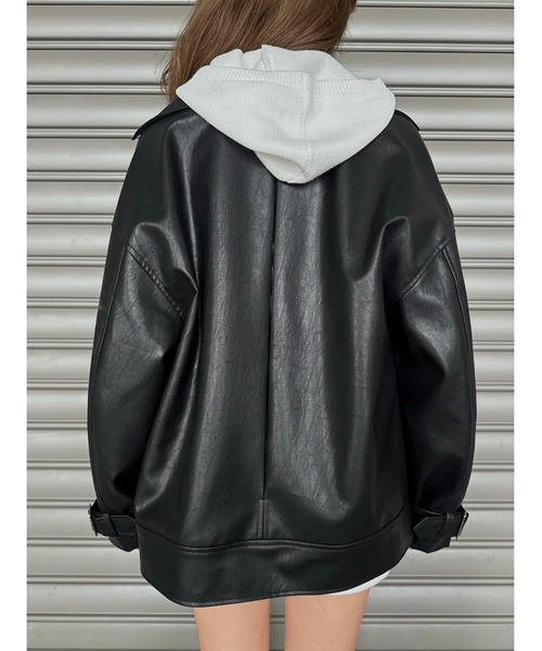 EGOIST（エゴイスト）の「Backタックライダースジャケット（ライダースジャケット・レディース・ブラック・FREE）」の7枚目の写真