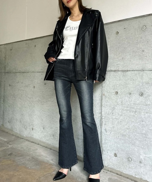 EGOIST（エゴイスト）の「Backタックライダースジャケット（ライダースジャケット・レディース・ブラック・FREE）」の21枚目の写真