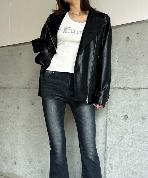 EGOIST（エゴイスト）の「Backタックライダースジャケット（ライダースジャケット・レディース・ブラック・FREE）」の18枚目の写真