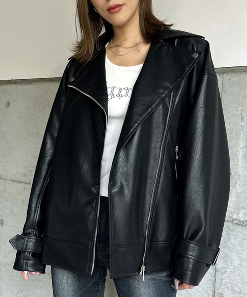 EGOIST（エゴイスト）の「Backタックライダースジャケット（ライダースジャケット・レディース・ブラック・FREE）」の13枚目の写真