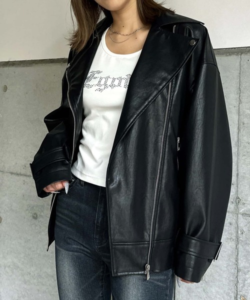 EGOIST（エゴイスト）の「Backタックライダースジャケット（ライダースジャケット・レディース・ブラック・FREE）」の11枚目の写真