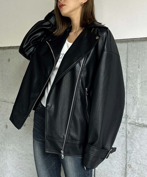 EGOIST（エゴイスト）の「Backタックライダースジャケット（ライダースジャケット・レディース・ブラック・FREE）」の14枚目の写真