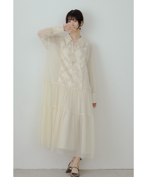 モールレースAラインドレス パーティードレス オケージョンドレス 結婚