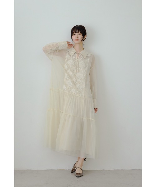 モールレースAラインドレス パーティードレス オケージョンドレス 結婚