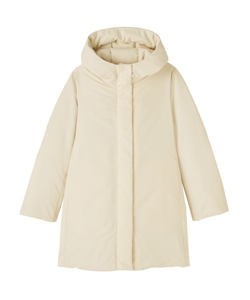 完売品◆無印◆撥水ダウンミドルコート◆XL （着用感L）アイボリー セール】婦人 撥水ダウンミドルコート（ダウンジャケット/コート