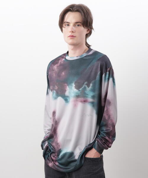 MANASTASH（マナスタッシュ）の「MANASTASH/マナスタッシュ　TIE DYE L/S TOP /タイダイロングスリーブT（Tシャツ/カットソー・メンズ・ダークグリーン系/ブラック・L/M/XL/S）」の2枚目の写真