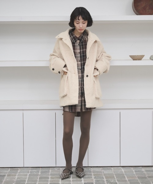 AIC.（エーアイシー）の「2WAYループツイードミドルコート（その他アウター・レディース・ブラック/アイボリー/ブラウン・FREE）」の22枚目の写真