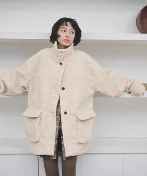 AIC.（エーアイシー）の「2WAYループツイードミドルコート（その他アウター・レディース・ブラック/アイボリー/ブラウン・FREE）」の15枚目の写真