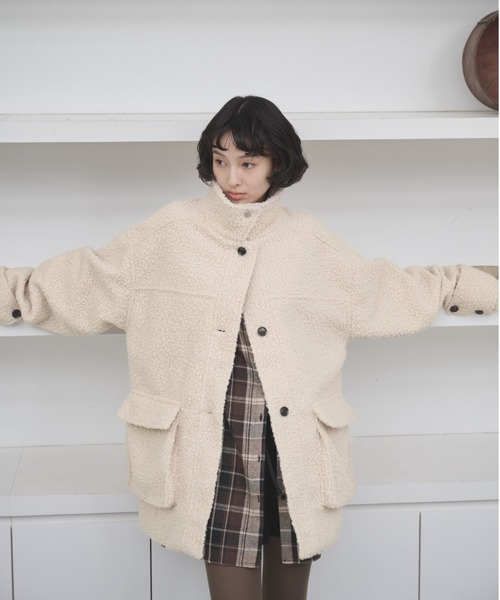 セール】2WAYループツイードミドルコート（その他アウター）｜AIC